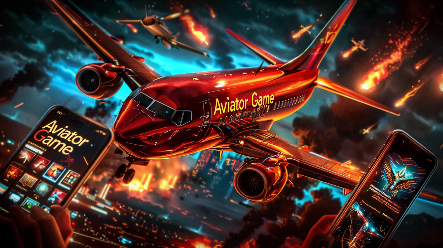 A red jet flying over a city in kkbd Aviator, showing the game’s thrill.
